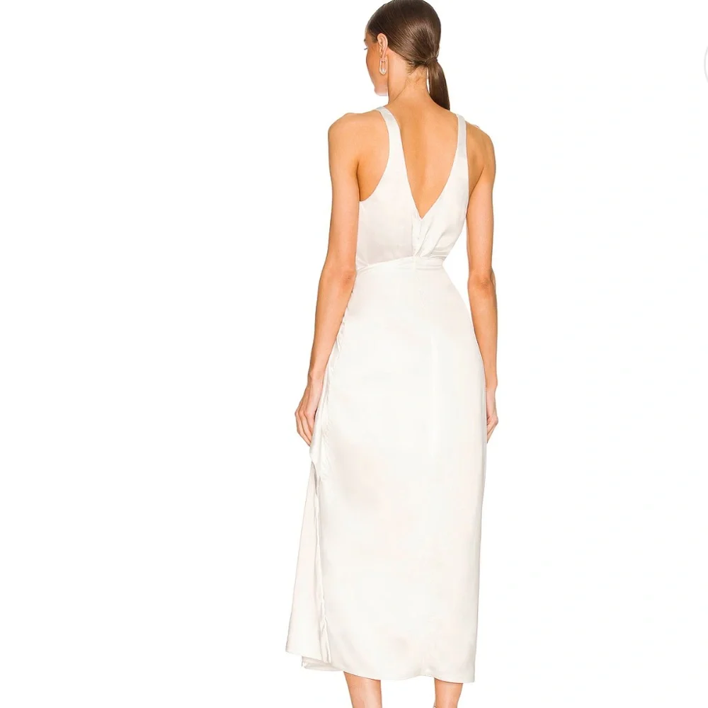 NWT / NIP Show Me Your Mumu Hampton Wrap Dress in Ivory Luxe Satin Size: XS - Picture 3 of 6